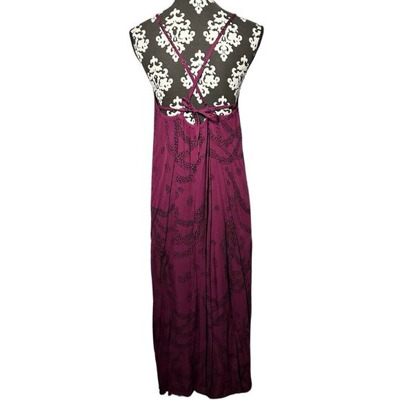 Kahulale’a Aloha Wear Lei Print Criss Cross Strap Maxi Rayon Dress Size L - Picture 9 of 11